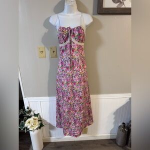 Floral Pink Multi Spaghetti Strap Maxi Dress